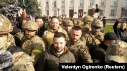 Президент України Володимир Зеленський у Херсоні після звільнення міста, листопад 2022 року