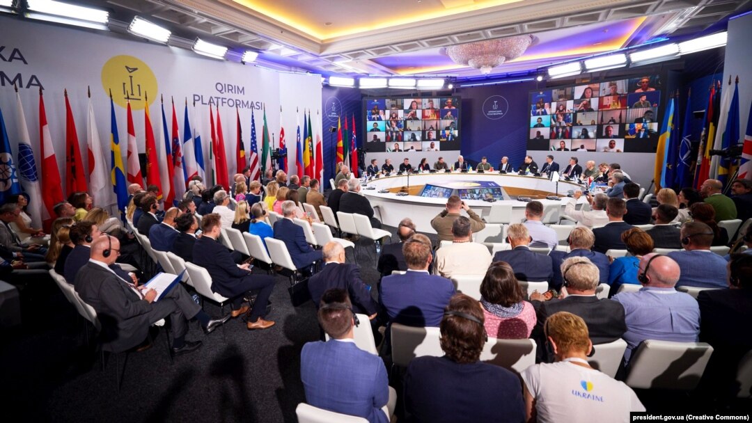 Srbija je nedavno prvi put učestovala na samitu Krimske platforme. Ali u Beogradu kažu da se time nije priključila ovoj inicijativi. Samit Krimske platforme, Kijev, avgust 2023.