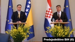 Denis Bećirović i Zoran Milanović u Zagrebu, 11. svibnja 2023.