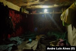 Soldiers with the call signs Rikki, 28, Winston, 26, and Batya, 48, have been sharing a dugout close to their mortar position for several months.