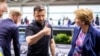 Ukrainian President Volodymyr Zelenskiy (left) with Swiss President Viola Amherd at a Ukraine peace summit in Switzerland on June 16.