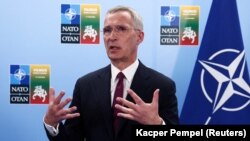 ნატოს გენერალური მდივანი იენს სტოლტენბერგი. ვილნიუსი. 11 ივლისი, 2023 წელი