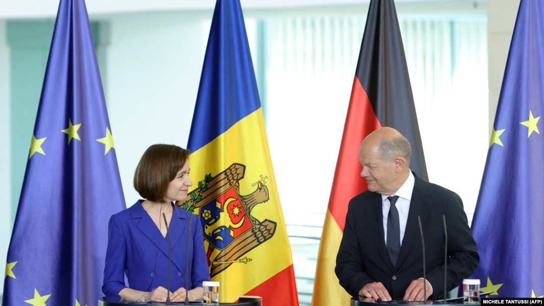 Президентка Молдови Мая Санду і канцлер Німеччини Олаф Шольц, архівне фото