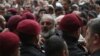 Archbishop Bagrat Galstanian leads an anti-government protest in Yerevan on May 31.