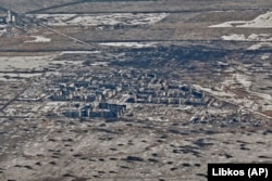 The ruins of Vuhledar, the site of heavy battles in Ukraine's Donetsk region