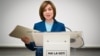 Moldovan President Maia Sandu speaks after winning the presidential election runoff in Chisinau on November 4.
