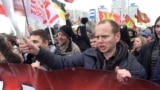 Participants of a nationalist march in Moscow in November 2019.