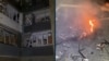 Ukraine - aftermath of drone strike on residential building in Slovyansk - screen grab