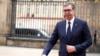 Predsednik Srbije Aleksandar Vučić stiže na sastanak Evropske političke zajednice u Praški zamak u Pragu, Češka Republika, u četvrtak, 6. oktobra 2022.