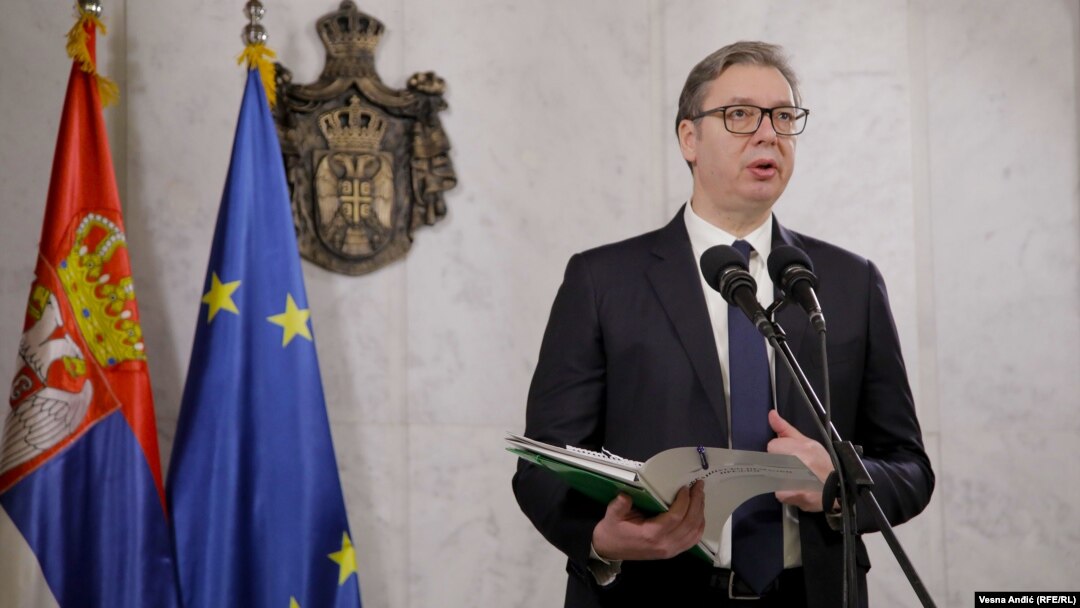 Aleksandar Vučić u obraćanju nakon sastanka sa evropsko-američkim timom diplomata u Beogradu 20. januara.