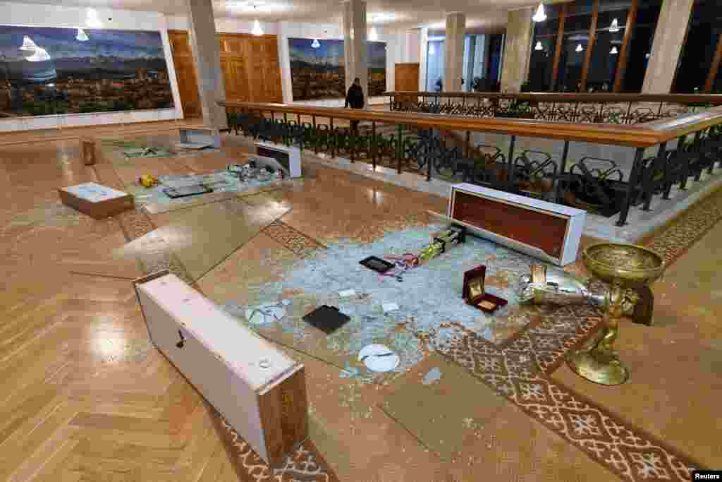 Damage inside the Almaty mayor's office on January 5. 