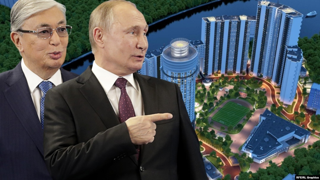 Колаж: Касим-Жомарт Токаєв (ліворуч) і Володимир Путін