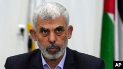 Yahya Sinwar in his office in the Gaza Strip in 2022.