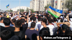 Демонстрации в Нукусе.