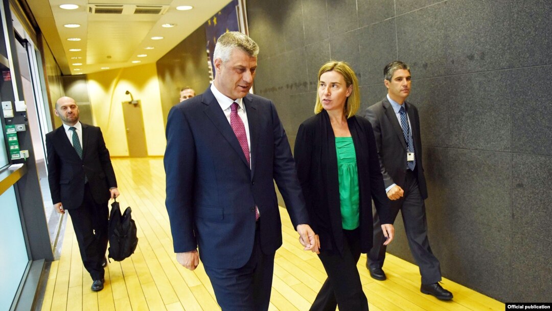Hašim Tači i Federika Mogerini, Brisel