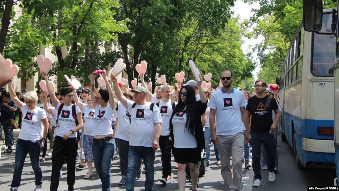 ​​Participants in the march were guarded by police escorts after a similar rally last year was halted to avoid a confrontation with religious counterprotesters.