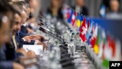 A plenary session of the June 15-16 summit on peace in Ukraine in Burgenstock, Switzerland, in which more than 90 countries participated