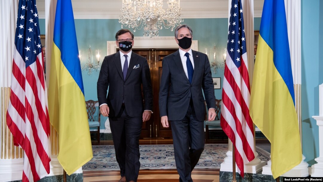 Дмитро Кулеба і Ентоні Блінкен під час зустрічі у Вашингтоні, серпень 2021 року