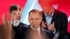 Polish presidential candidate Karol Nawrocki, backed by the main opposition Law and Justice (PiS) party, reacts to the exit polls of the second round of the presidential election, in Warsaw, Poland, June 1, 2025