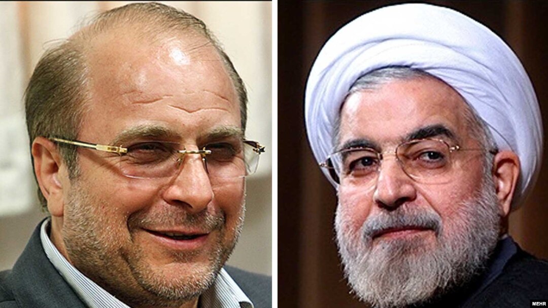 حسن روحانی (راست) و محمد باقر قالیباف