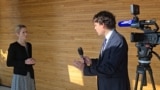 STRASBOURG / RFE/RL Europe Editor Rikard Jozwiak interviewing EU Foreign Policy Chief Kaja Kallas