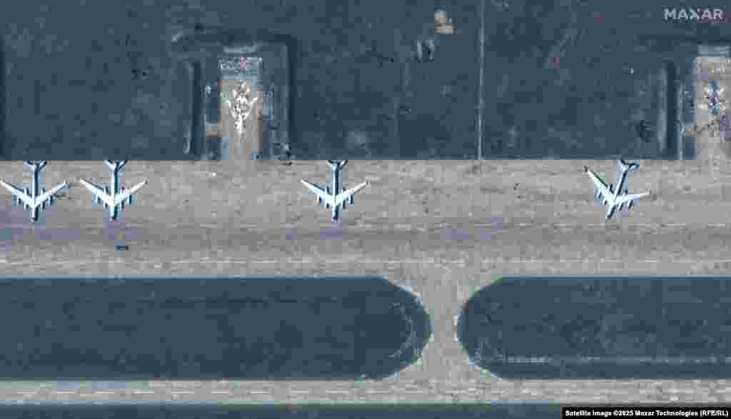 The before image of Tu-95 aircraft at Russia's Belaya air base was taken on May 22 and the later satellite image from June 4, three days after Ukraine's attack.