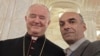 Romanian - Armenian parliament deputy Hayk Tsirunian poses for a photo with Catholic Archbishop Aurel Perca of Bucharest, June 3, 2025.