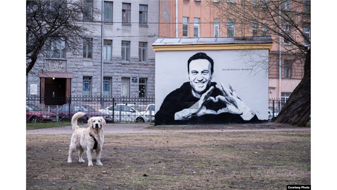 'Now You See It...': Watch St. Petersburg's Navalny Tribute Mural Disappear