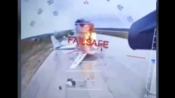 RUSSIA – Screenshot from the video of the Security Service of Ukraine's strikes on Russian strategic aviation aircraft at the Belaya airfield in the Irkutsk region bordering Mongolia. June 1, 2025