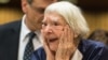 Russian human rights defender Lyudmilla Alekseyeva reacts after winning the third Vaclav Havel Human Rights Prize at the Council of Europe in Strasbourg on September 28. 
