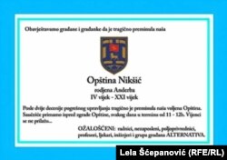 Smrtovnica za opštinu Nikšić