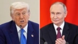 US President Donald Trump (left) has threatened to use "devastating" measures against Russia if he feels the time is right.