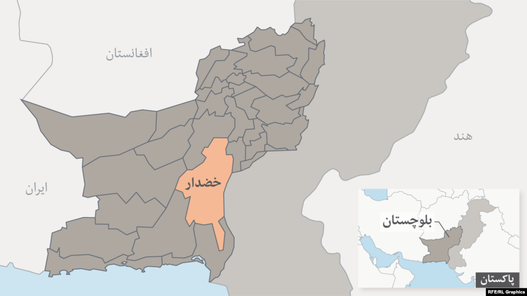په بلوچستان کې د خضدار ضلعې نقشه