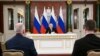 Vladimir Putin za vrijeme konferencije za novinare u Kremlju, 11. maja 2025.