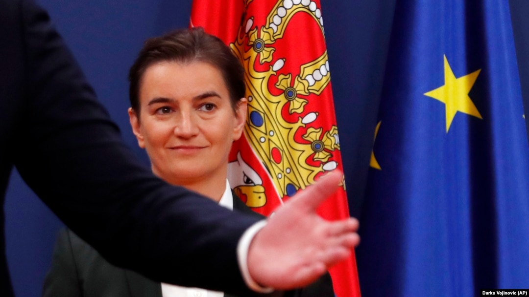 Mandatarka Ana Brnabić na pres-konferenciji sa predsednikom Srbije Aleksandrom Vučićem