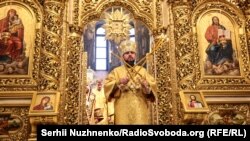 The newly elected head of the Orthodox Church of Ukraine, Metropolitan Epifaniy, holds Mass at a cathedral in Kyiv on December 16.