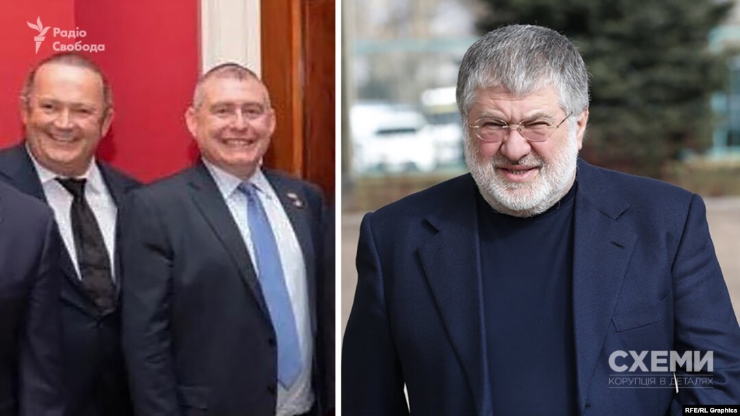 На зображенні: Ігор Фруман (л), Лев Парнас, Ігор Коломойський (п)