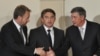 The members of Bosnia's tripartite presidency at their inaugural session in Sarajevo on November 10 (left to right: Bakir Izetbegovic, Zeljko Komsic, and Nebojsa Radmanovic)