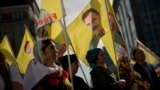 Акция протеста курдов с портретами Оджалана