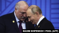 Белорускиот претседател Александар Лукашенко и рускиот претседател Владимир Путин