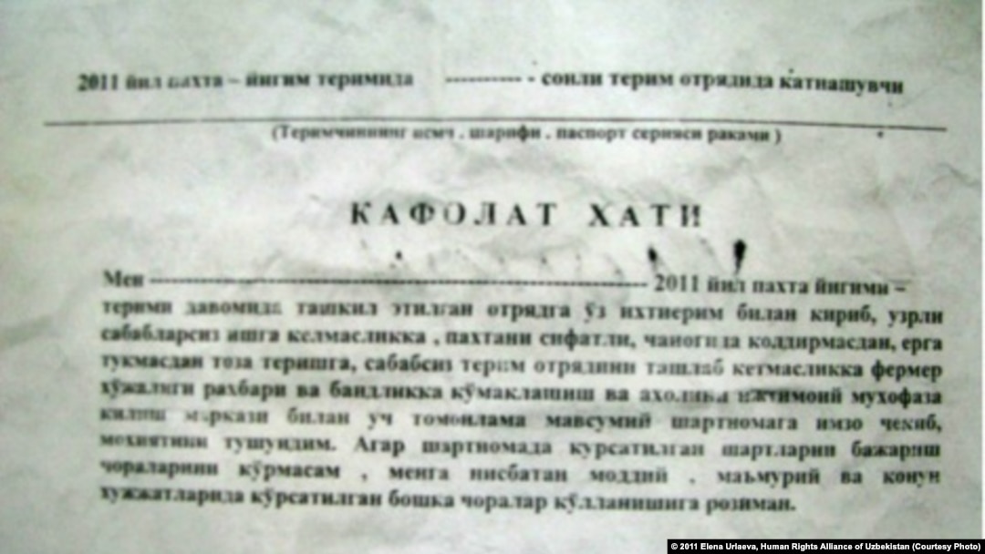 Uzbek authorities have increased the use of forced labor by adults and older children in the cotton sector in recent years in an effort to shift the burden away from younger children in response to public scrutiny and international pressure. <strong><a href="http://www.hrw.org/news/2013/01/25/uzbekistan-forced-labor-widespread-cotton-harvest" target="_blank">Human Rights Watch</a></strong> found that for the 2012 harvest, the Uzbek government forced over 1 million of its own citizens -- children and adults, including its teachers, doctors, and nurses – to harvest cotton in abusive conditions on threat of punishment.