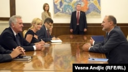 Jelko Kacin u razgovoru sa predsednikom Srbije Tomislavom Nikolićem 27. avgust 2012.