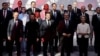 European leaders pose for a family photo at a summit for the Coalition of the Willing in Paris on March 27.