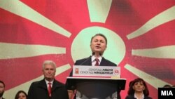 Лидерот на ВМРО-ДПМНЕ Никола груевски зборува на предизборен митинг во Охрид.